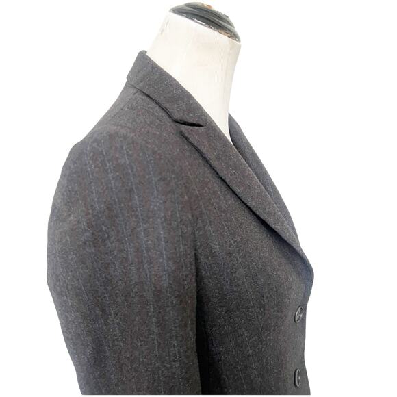 Theory Women’s Wool Pinstripe Two Button Blazer Size 6 Gray Preppy Office City - Picture 4 of 13